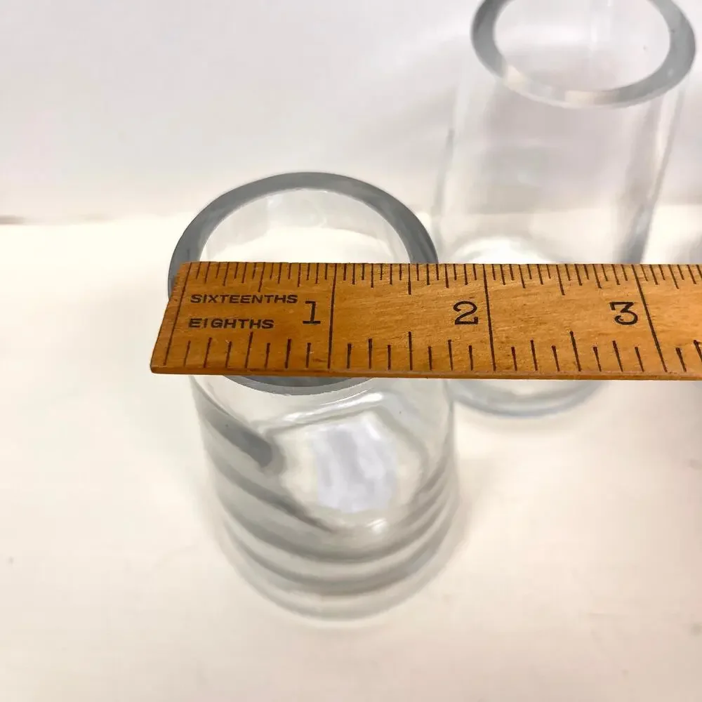 Fat Pyramid Vase 4.5in Tall Set of 4